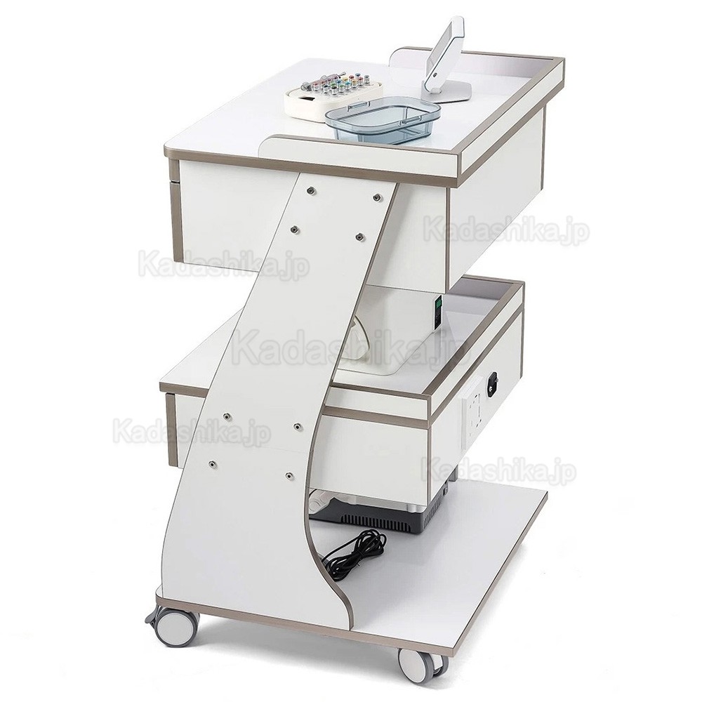 Dentech G06 歯科 モービル キャビネット / ダブルドロワーデンタルカート 器具トレイ付き